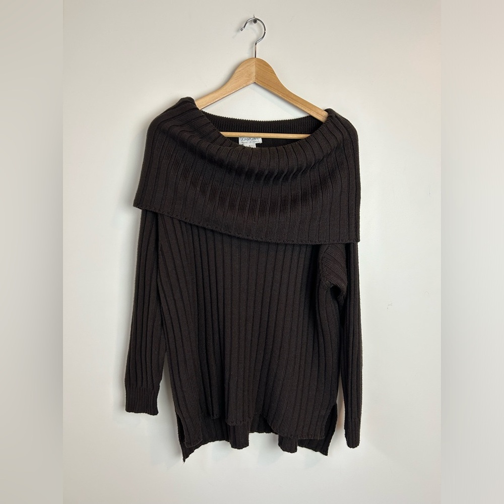 Vintage Chocolate Brown Cowl Neck Sweater